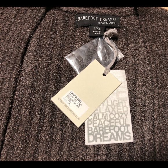 Barefoot Dreams Cozy Chic Lite Ribbed Shrug Cardi - Sz L/Xl - Picture 6 of 7